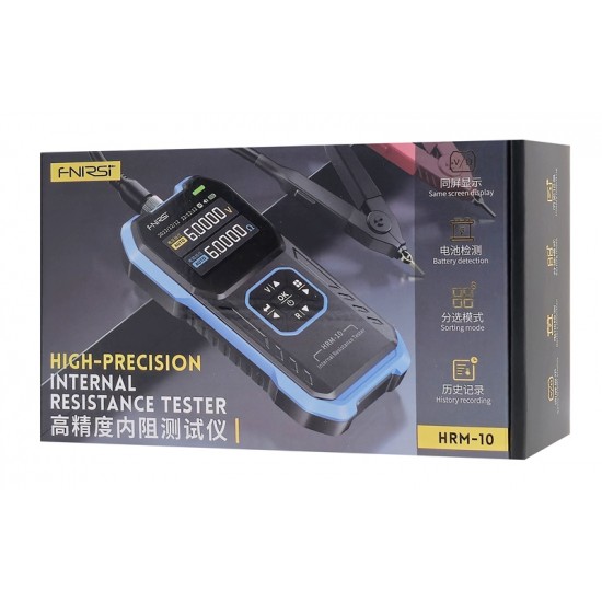 FNIRSI tester μπαταριών HRM-10, επαναφορτιζόμενο