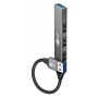 GOOBAY USB hub 74456, 4x θυρών, USB 3.2, 5Gbps, USB σύνδεση, γκρι