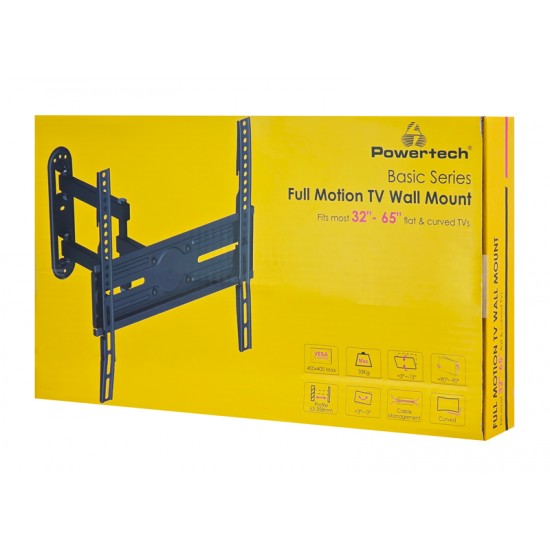 POWERTECH επιτοίχια βάση τηλεόρασης PT-1388, 32-65", έως 35kg, full motion