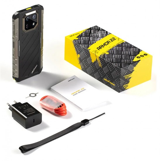 ULEFONE smartphone Armor 22, 6.58", 8/256GB, 6600mAh, IP68/IP69K, μαύρο