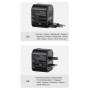 USAMS φορτιστής/αντάπτορας πρίζας US-CC179, USB-C & 2x USB, universal, 20W, μαύρος
