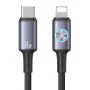 USAMS καλώδιο Lightning σε USB-C SJ753, 30W, 480Mbps, 1.2m, μαύρο