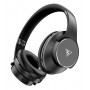 DOQAUS headphones DESIGN 1, ασύρματα & ενσύρματα, Φ40mm, 600mAh, μαύρα