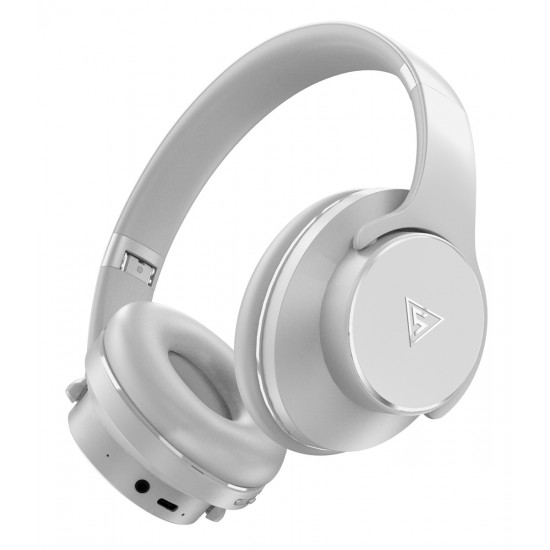 DOQAUS headphones DESIGN 1, ασύρματα & ενσύρματα, Φ40mm, 600mAh, γκρι