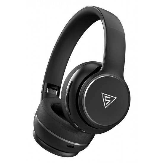 DOQAUS headphones DESIGN 3, ασύρματα & ενσύρματα, Φ40mm, 600mAh, μαύρα