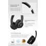 DOQAUS headphones DESIGN 3, ασύρματα & ενσύρματα, Φ40mm, 600mAh, μαύρα
