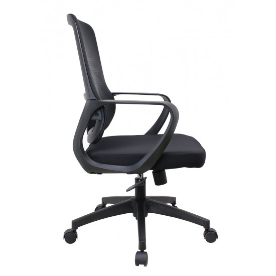 POWERTECH καρέκλα γραφείου PT-1391 με μπράτσα και ανάκλιση, ρυθμιζόμενο ύψος, μαύρη