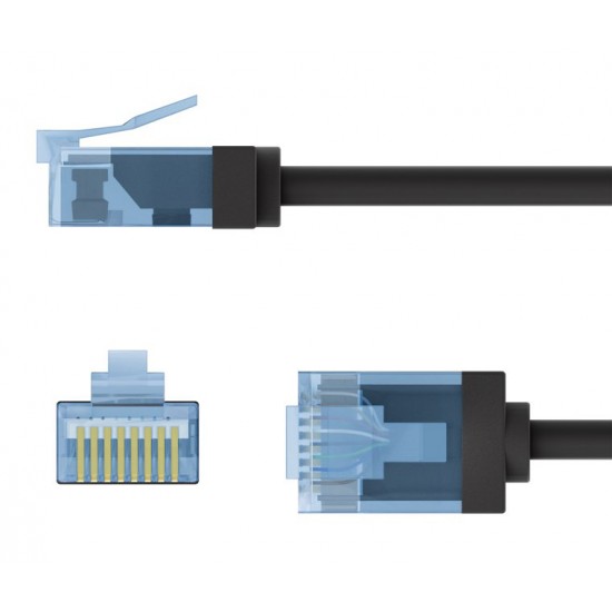 GOOBAY καλώδιο δικτύου 74238, CAT 6A U/UTP, ultra slim, copper, 500MHz, 3m, μαύρο