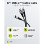 GOOBAY καλώδιο USB-C σε 2x USB-C 75739, 60W, 480Mbps, 1.5m, γκρι