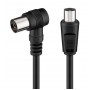 POWERTECH καλώδιο κεραίας RF αρσενικό - RF θηλυκό CAB-V041, γωνιακό, μαύρο, 1.5m