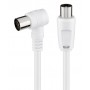 POWERTECH καλώδιο κεραίας RF αρσενικό - RF θηλυκό CAB-V040, γωνιακό, λευκό, 1.5m