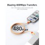 CABLETIME καλώδιο USB-C CT-CM60-PBW, 60W PD, 480Mbps, 0.25m, μαύρο