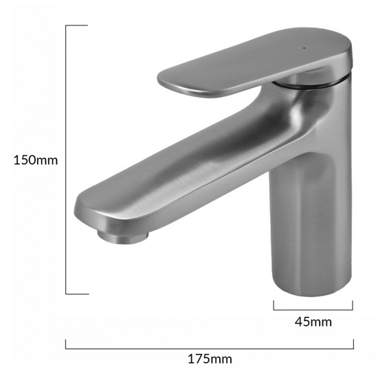 BRUNO μπαταρία νιπτήρα M11570-235C, αναμεικτική, ασημί