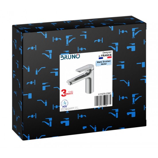 BRUNO μπαταρία νιπτήρα M11570-235C, αναμεικτική, ασημί