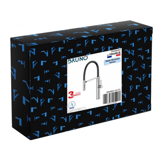 BRUNO μπαταρία πάγκου κουζίνας M54801-817C, αναμεικτική, ασημί