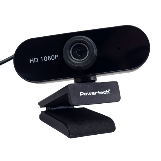 POWERTECH web camera PT-1382, 2MP, 1080p FHD, ρυθμιζόμενη εστίαση, 1.5m, μαύρη