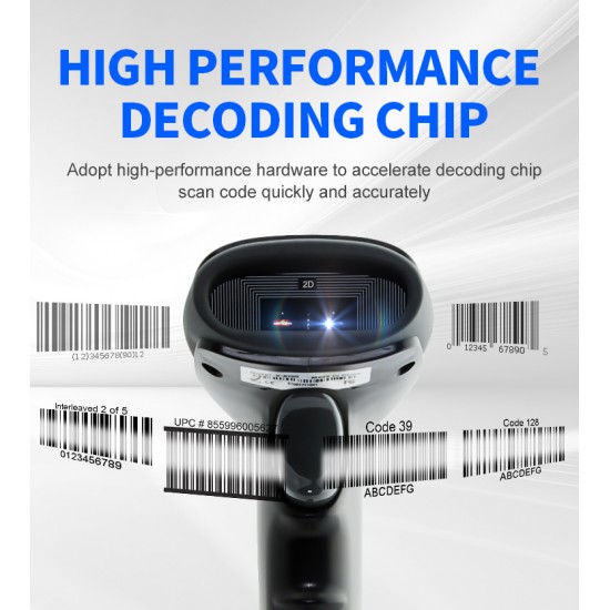 GTCODESTAR barcode scanner X-9701B, 1D & 2D, ενσύρματο & ασύρματο, Bluetooth, 2000mAh, μαύρο