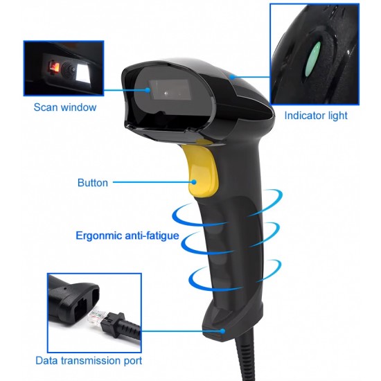 GTCODESTAR barcode scanner X-760H, 1D & 2D, ενσύρματο, μαύρο