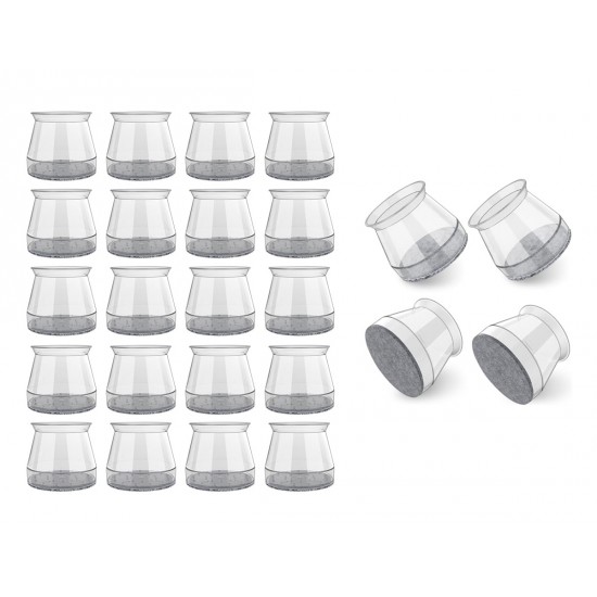 HOME USE προστατευτικές τάπες επίπλων HUH-0224, 25-30mm, διάφανες, 24τμχ