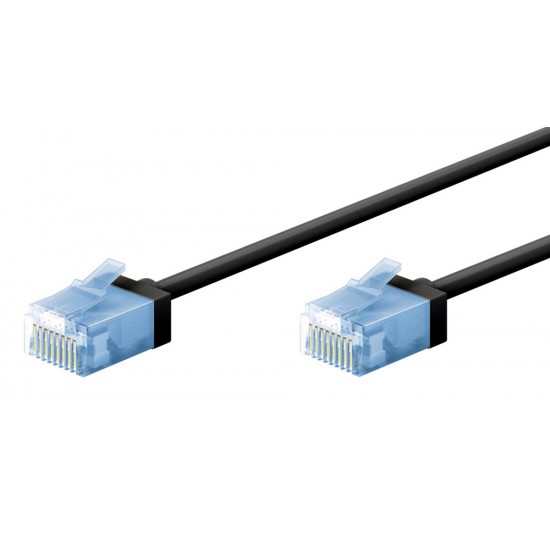 GOOBAY καλώδιο δικτύου 74240, CAT 6A U/UTP, ultra slim, copper, 500MHz, 7.5m, μαύρο
