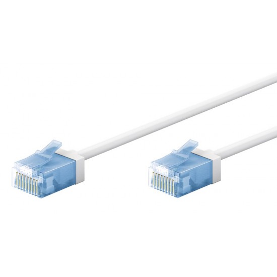 GOOBAY καλώδιο δικτύου 74301, CAT 6A U/UTP, ultra slim, copper, 500MHz, 10m, λευκό