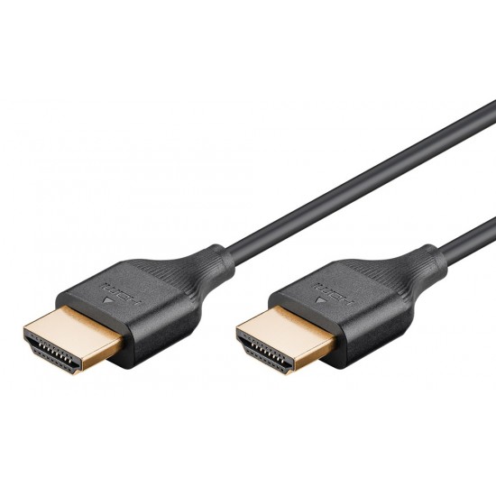 GOOBAY καλώδιο HDMI 75293 με Ethernet, slim, 4K/60Hz, 18 Gbps, 1m, μαύρο