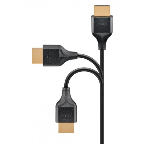 GOOBAY καλώδιο HDMI 75295 με Ethernet, slim, 4K/60Hz, 18 Gbps, 3m, μαύρο