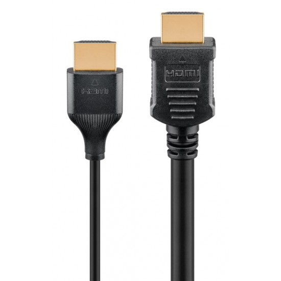 GOOBAY καλώδιο HDMI 75297 με Ethernet, slim, 8K/60Hz, 48 Gbps, 0.5m, μαύρο