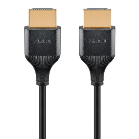 GOOBAY καλώδιο HDMI 75297 με Ethernet, slim, 8K/60Hz, 48 Gbps, 0.5m, μαύρο