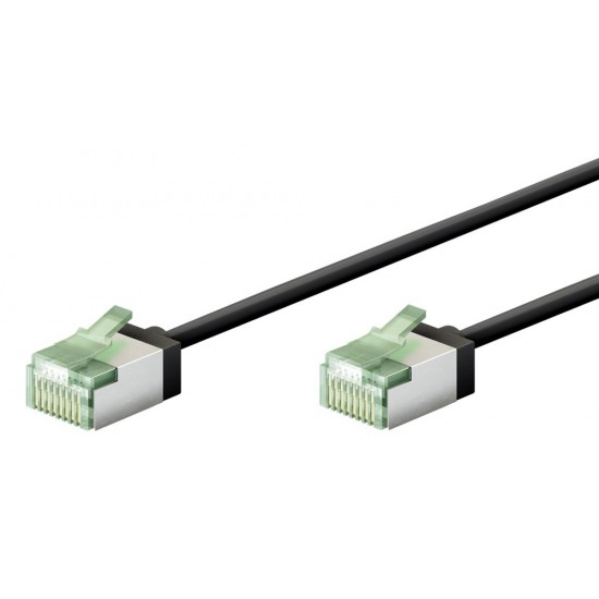 GOOBAY καλώδιο δικτύου 74350, CAT 8.1 U/FTP, ultra slim, copper, 2000MHz, 0.15m, μαύρο
