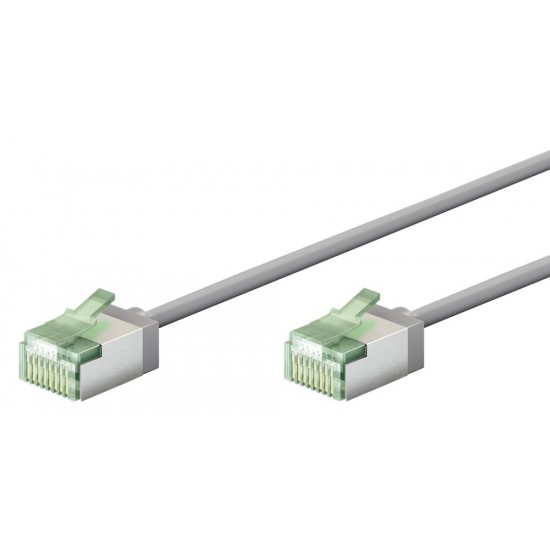 GOOBAY καλώδιο δικτύου 74343, CAT 8.1 U/FTP, ultra slim, copper, 2000MHz, 0.15m, γκρι