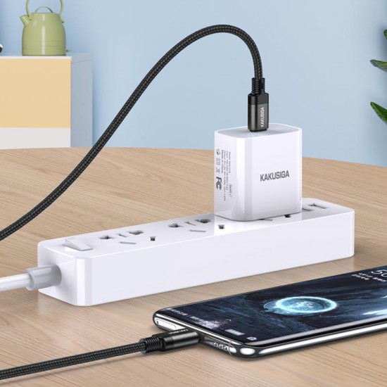 KAKUSIGA καλώδιο USB-C σε USB-C KSC-970, 60W, 480Mbps, 1m, μαύρο
