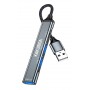 KAKUSIGA USB hub KSC-1416, 4x θυρών, USB 3.0, 5Gbps, USB σύνδεση, γκρι