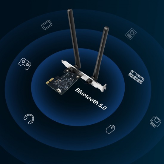 MERCUSYS κάρτα δικτύου WiFi & Bluetooth MA30E, AC1200, PCIe, Ver 1.0
