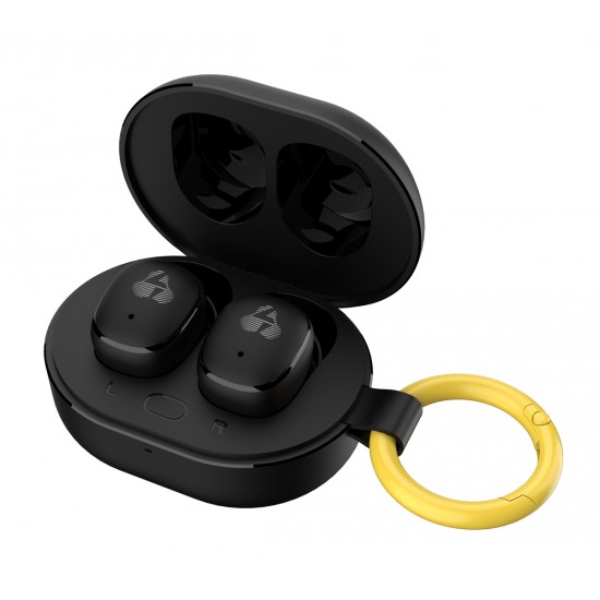 POWERTECH earphones με θήκη φόρτισης PT-1392, True Wireless, 6mm, 25/230mAh, μαύρα