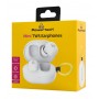 POWERTECH earphones με θήκη φόρτισης PT-1393, True Wireless, 6mm, 25/230mAh, λευκά