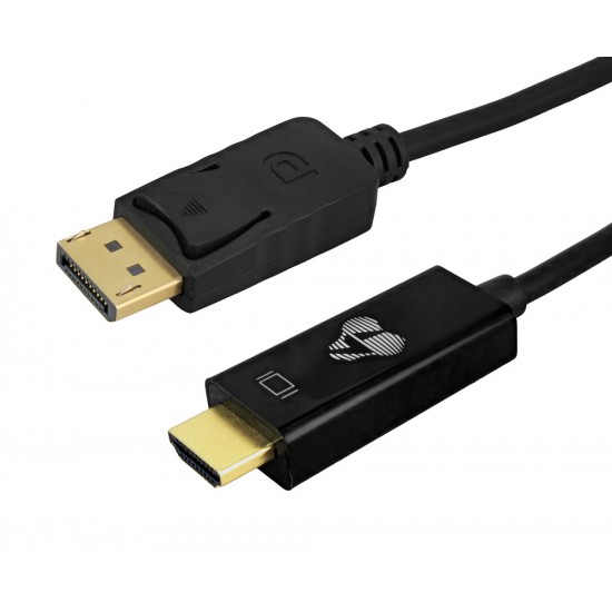 POWERTECH καλώδιο DisplayPort σε HDMI CAB-H188, 4K/60Hz, 21.6 Gbps, 2m, μαύρο