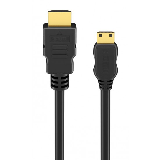 GOOBAY καλώδιο mini HDMI σε HDMI 74083 με Ethernet, 4K/60Hz, 18 Gbps, 2m, μαύρο
