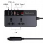 POWERTECH inverter αυτοκινήτου PTL-023, 200W, 12V DC σε 220V AC, με USB-C/3x USB