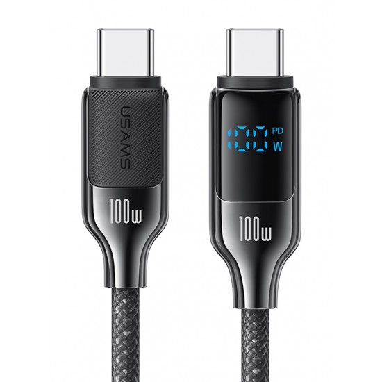 USAMS καλώδιο USB-C SJ742, 100W, 480Mbps, 1.2m, μαύρο