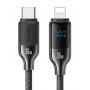 USAMS καλώδιο Lightning σε USB-C SJ741, 30W, 480Mbps, 1.2m, μαύρο