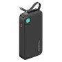 USAMS power bank CD224 με καλώδιο USB-C, 2x θύρες εξόδου, 10000mAh, 20W, μαύρο