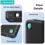 USAMS power bank CD224 με καλώδιο USB-C, 2x θύρες εξόδου, 10000mAh, 20W, μαύρο
