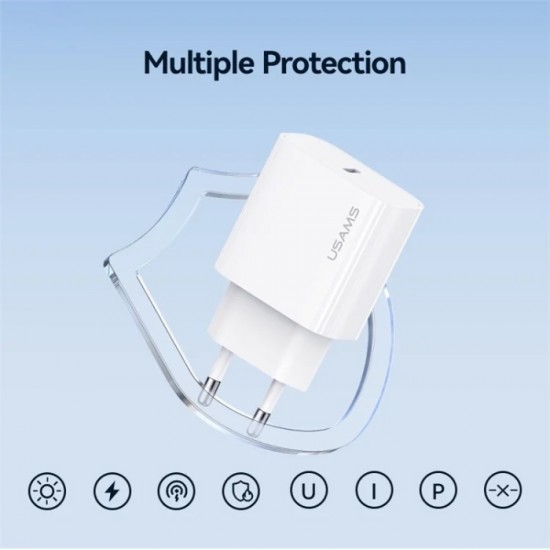 USAMS φορτιστής τοίχου CC226, USB-C, 20W, λευκός