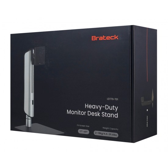 BRATECK βάση γραφείου οθόνης LDT70-T01, 17-49", έως 18kg, heavy duty