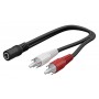 GOOBAY καλώδιο 3.5mm θηλυκό σε 2x αρσενικό RCA 50092, 0.2m, μαύρο
