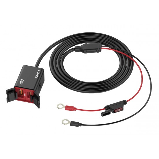 LDNIO φορτιστής μοτοσυκλέτας C108 με καλώδιο, USB/USB-C, 60W, μαύρος