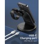 LDNIO ασύρματος φορτιστής WL02 με LED φωτισμό, 3 σε 1, 15W, μαύρος