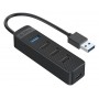 ORICO USB hub TWU32-4A, 4x θυρών, USB 3.0, 5Gbps, USB σύνδεση, έξτρα τροφοδοσία, μαύρο