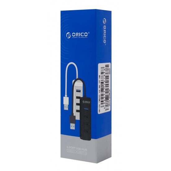 ORICO USB hub TWU32-4A, 4x θυρών, USB 3.0, 5Gbps, USB σύνδεση, έξτρα τροφοδοσία, μαύρο